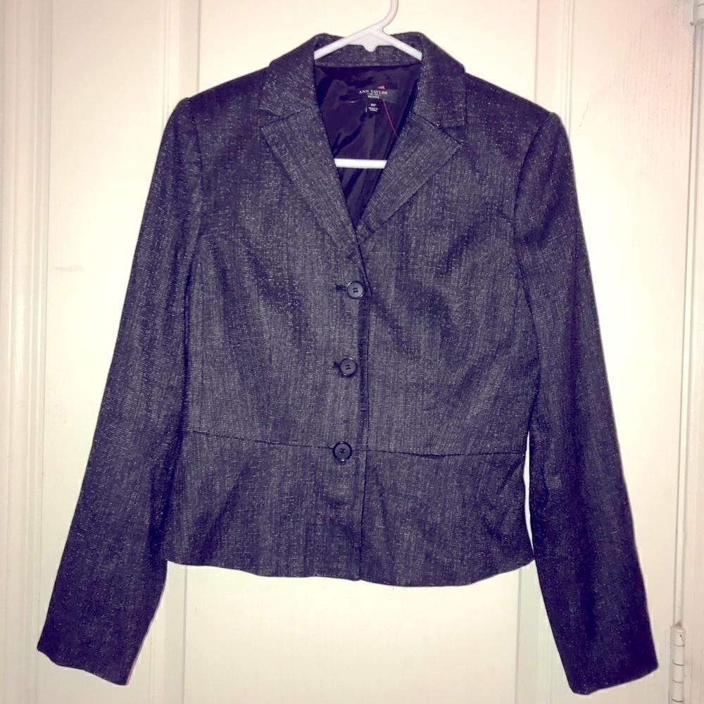 Ann Taylor Black white fleck Suit Jacket size 6P